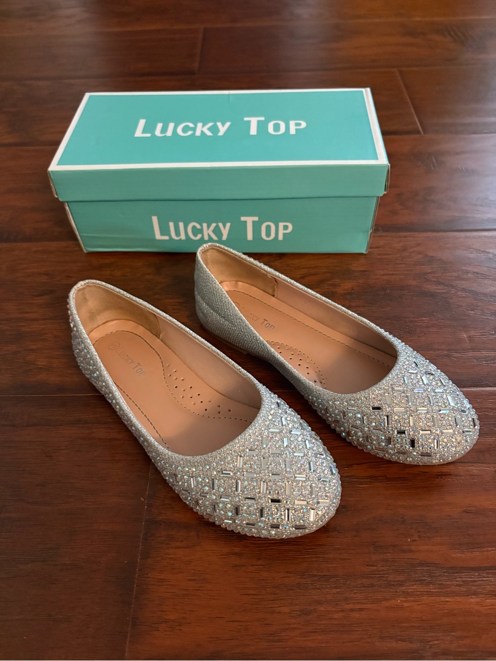 Lucky Brand Silver Crystal-Embellished Women's Flats